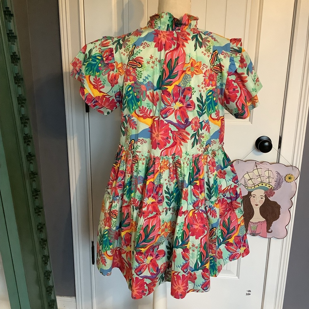 Sohana Floral Tiered Short-Sleeve Dress - Multicolor Print - Picture 5 of 7